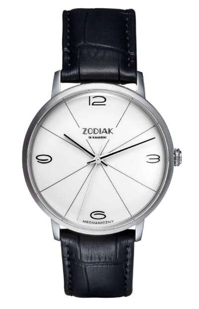 Zegarek Błonie Zodiak Mechaniczny Biały 5PB006 Q-299 (5906391993460) szafirowe szkło