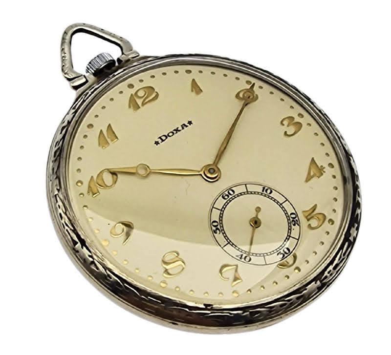 Unikatowa kieszonkowa Doxa w srebrnej kopercie - Perfekcyjny stan!