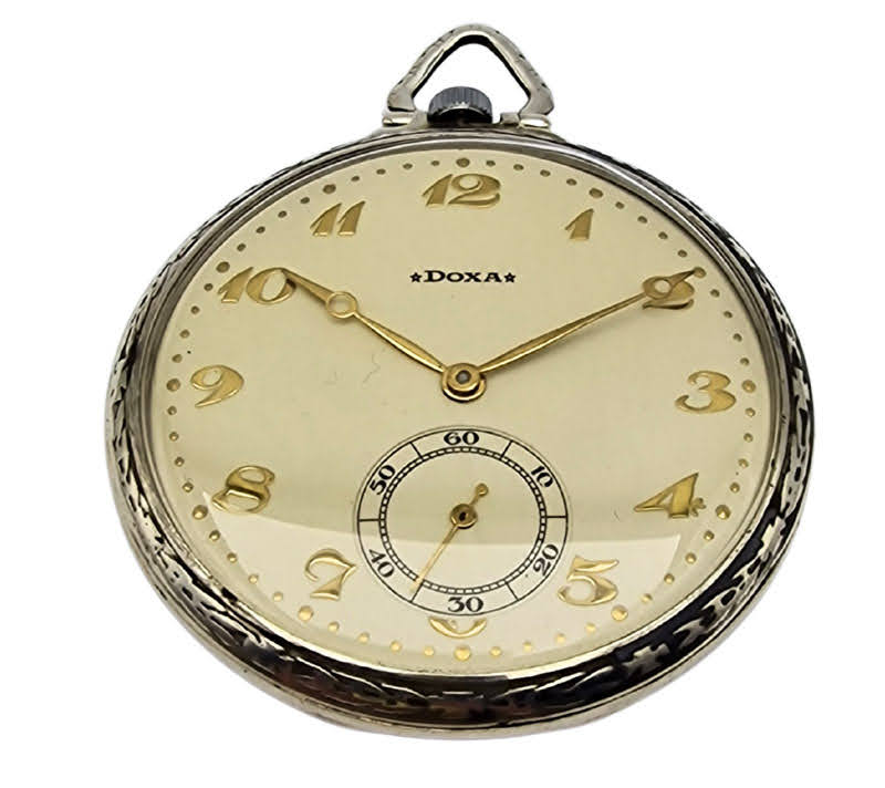 Unikatowa kieszonkowa Doxa w srebrnej kopercie - Perfekcyjny stan!