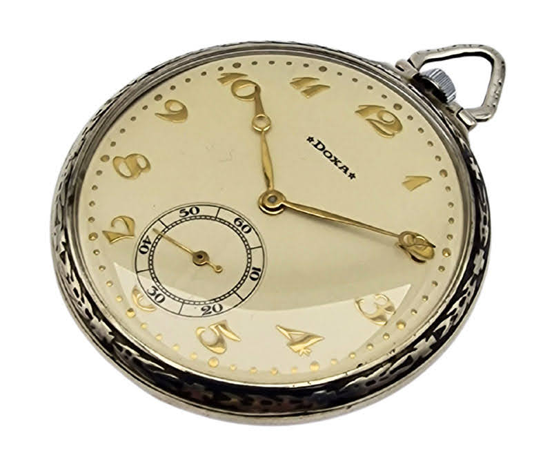 Unikatowa kieszonkowa Doxa w srebrnej kopercie - Perfekcyjny stan!