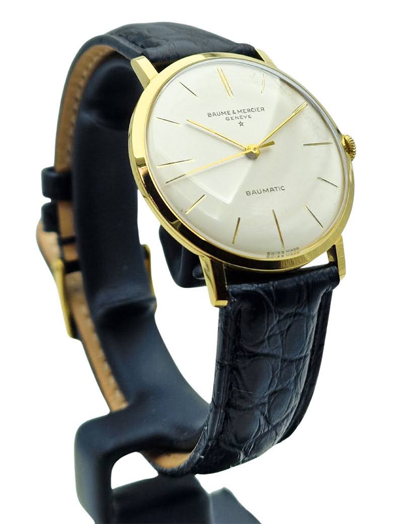 Złoty 18k zegarek męski Baume & Mercier Baumatic - perfekcyjny stan!