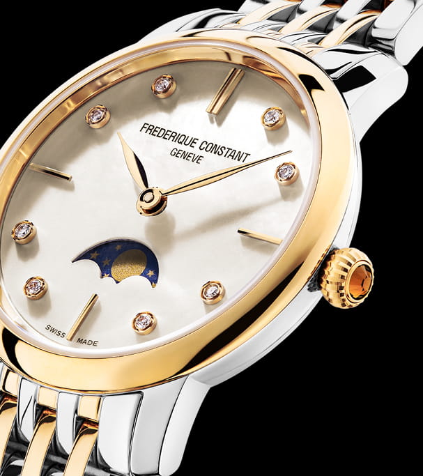 zegarmistrz Zegarek Frederique Constant Classics Slimline Ladies Moonphase FC-206MPWD1S3B (FC206MPWD1S3B)