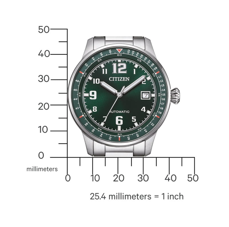 zegarmistrz Zegarek Citizen Automatic Urban Military NJ0190-51X (NJ019051X) wymiary