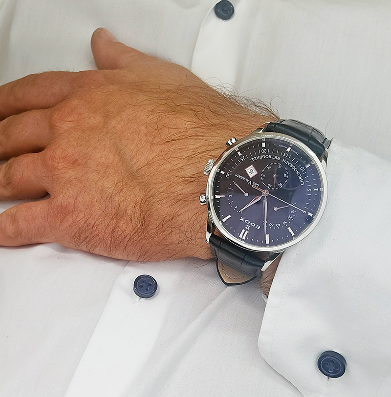 Używany zegarek Edox Les Vauberts Chronograph Retrograde 01505/550933