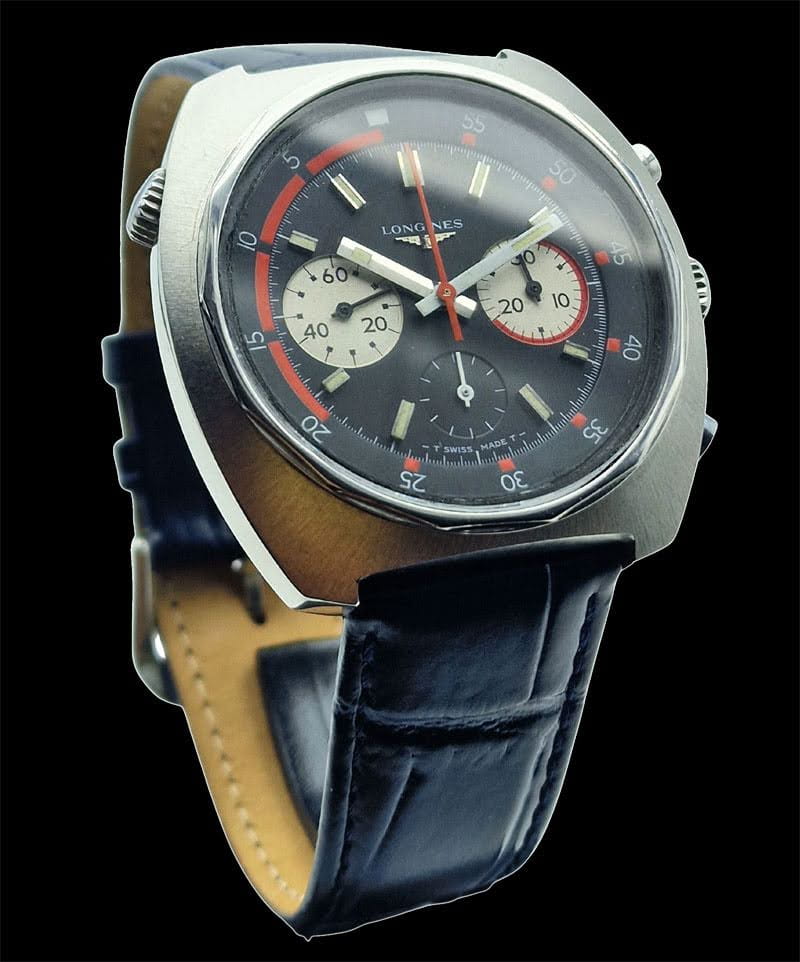 Męski stalowy LONGINES VALJOUX 72 chronograf z 1969r.