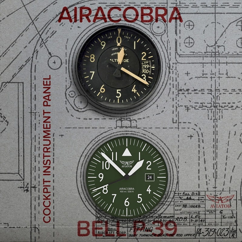 Zegarek Aviator AIRACOBRA 43 TYPE B tarcza