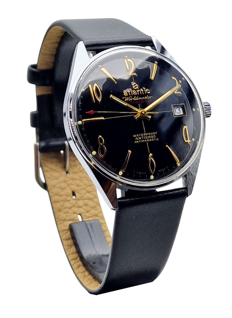 Pięknie zachowany Atlantic Worldmaster - lata 70. Szwajcarski ręcznie nakręcany zegarek.