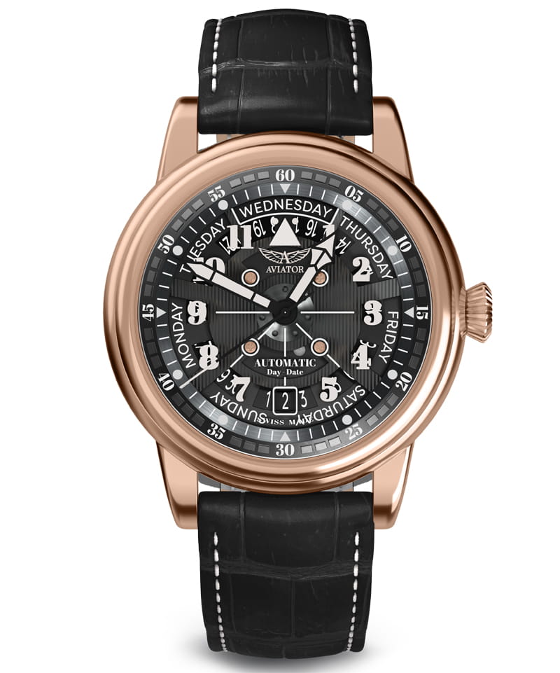 Zegarek Aviator Douglas Day Date Meca 41 V.3.36.2.285.4 (V33622854)