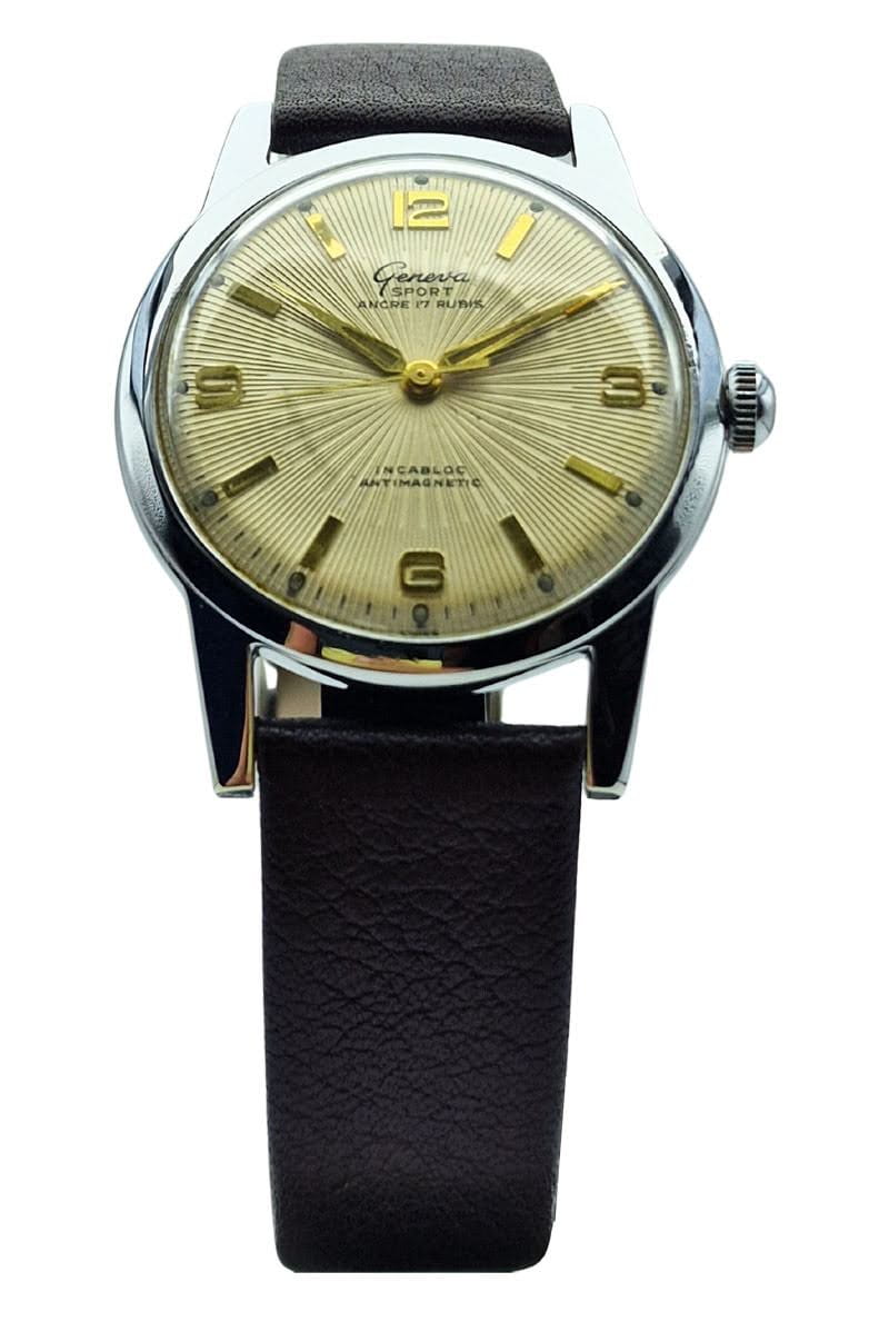 Unikatowa Geneva Sport Cal. FHF 96-4 - doskonały stan!Nakręcany zabytkowy zegarek.