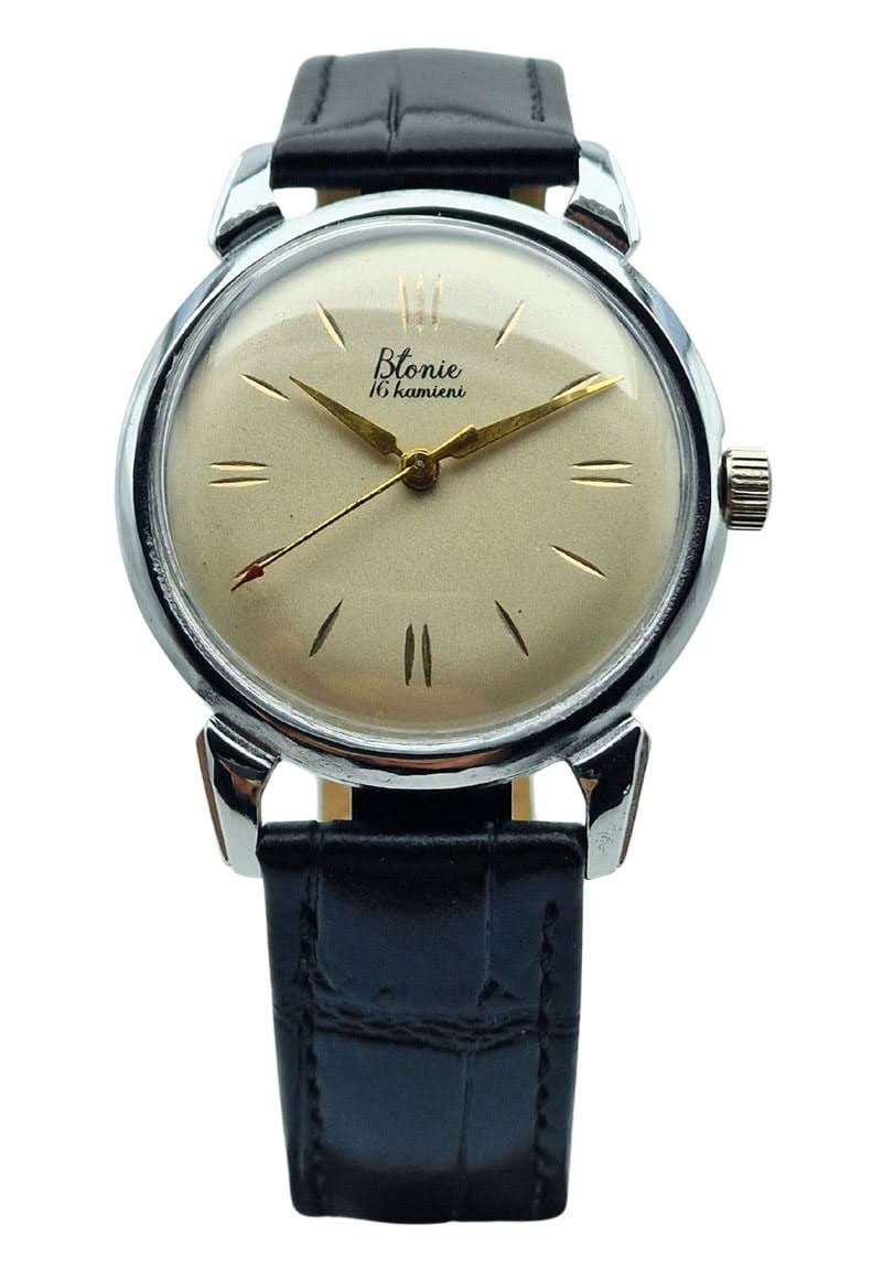 Błonie 16 kamieni lata 60. - doskonały stan! Nakręcany zegarek vintage.