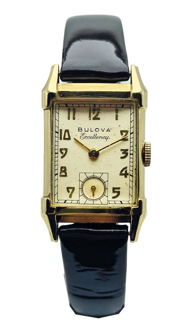 Pozłacany zegarek Bulova Excellency z lat 40 - stan bardzo dobry
