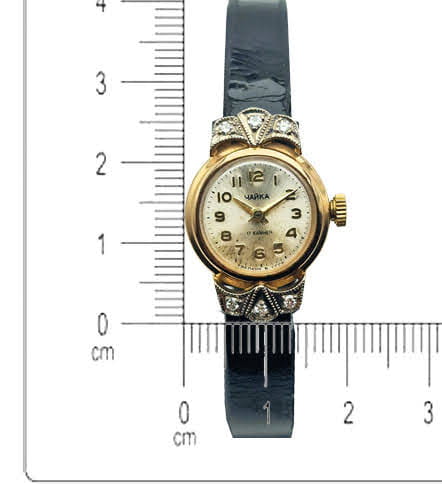 Czajka „Чайка” 1601A złoto 14K z diamentami - doskonały stan!