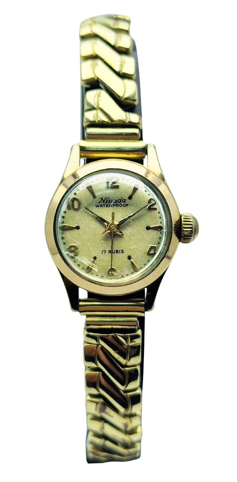 Damska pozłacana Nivada ETA Cal. 1170 - doskonały stan!