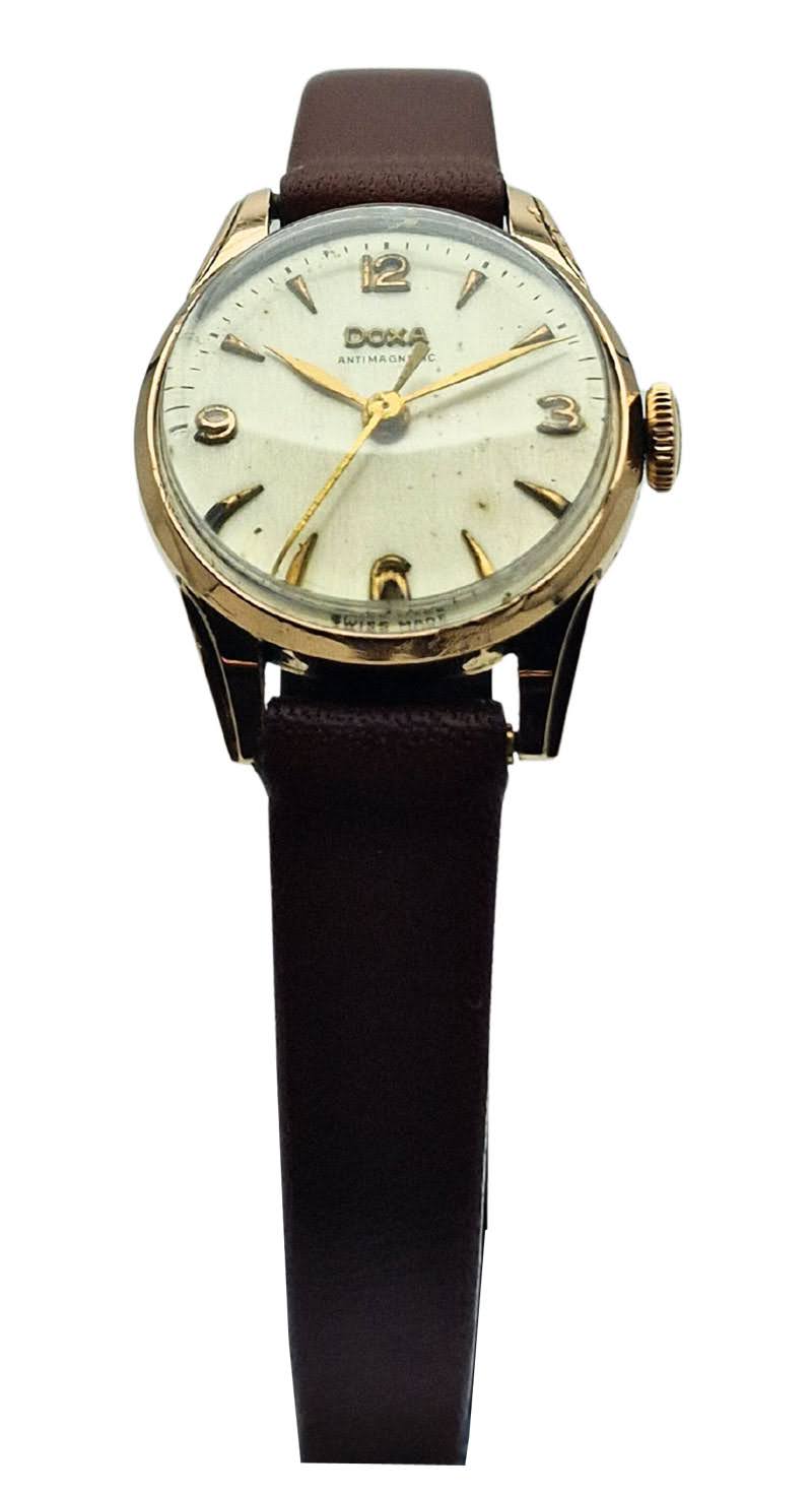 Damska złota 14K Doxa Anti-Magnetic z lat 50. - perfekcyjny stan!