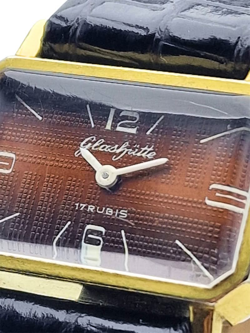 Oryginalna tarcza ombre Glashütte 17 Rubis – detal kolekcjonerski