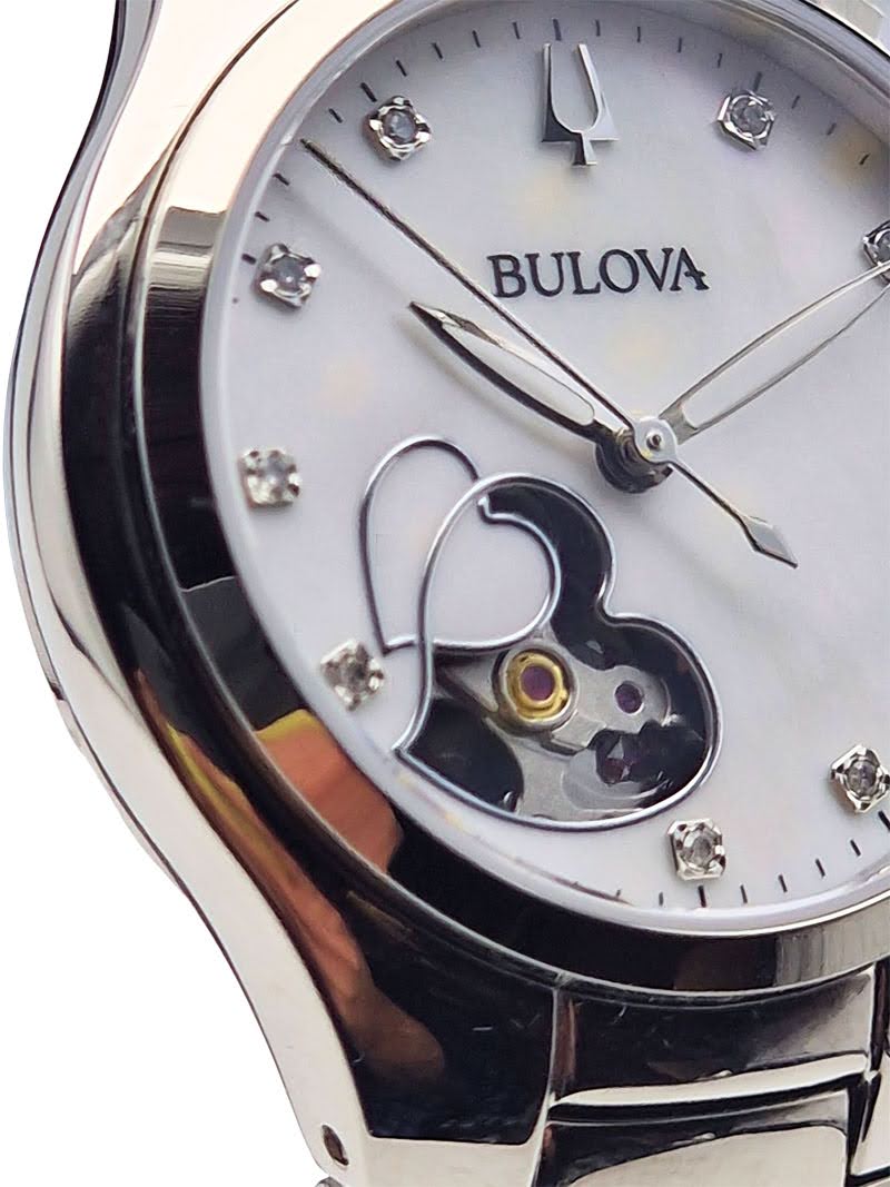 Bulova Automatic Ladies Open Heart - Fabryczny komplet!