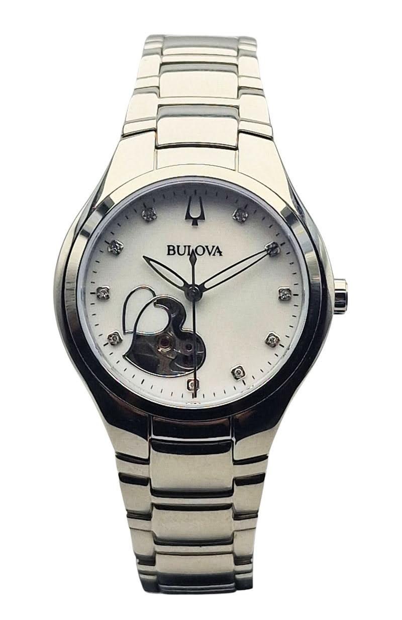 Bulova Automatic Ladies Open Heart - Fabryczny komplet!