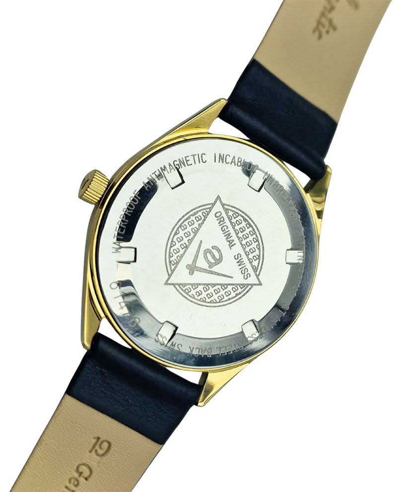 Pozłacany Atlantic Worldmaster Original 17 Jewels - piękny stan!