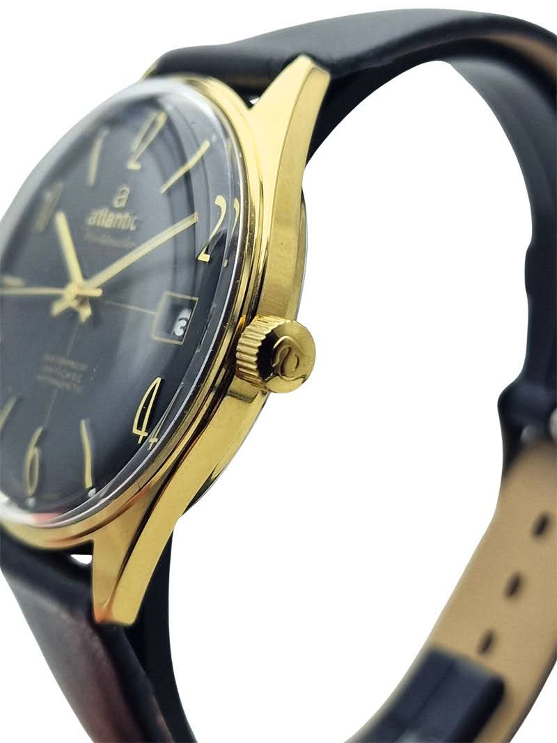 Pozłacany Atlantic Worldmaster Original 17 Jewels - piękny stan!