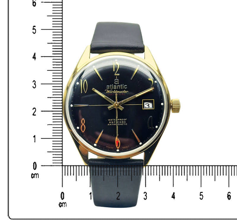 Pozłacany Atlantic Worldmaster Original 17 Jewels - piękny stan!