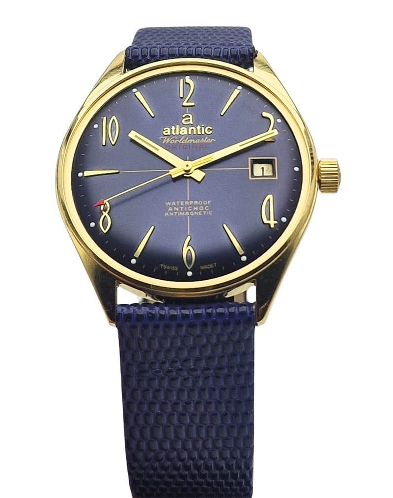 Pozłacany Atlantic Worldmaster Original - piękny stan!