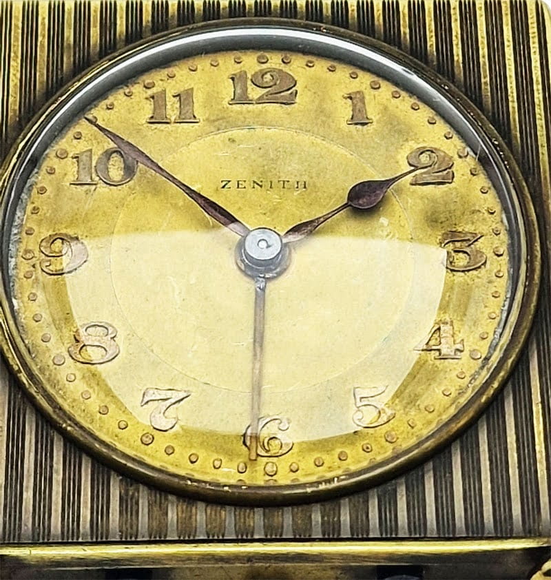 Unikatowy Zenith Travel Alarm Clock Art Déco lata 30. - doskonały stan!
