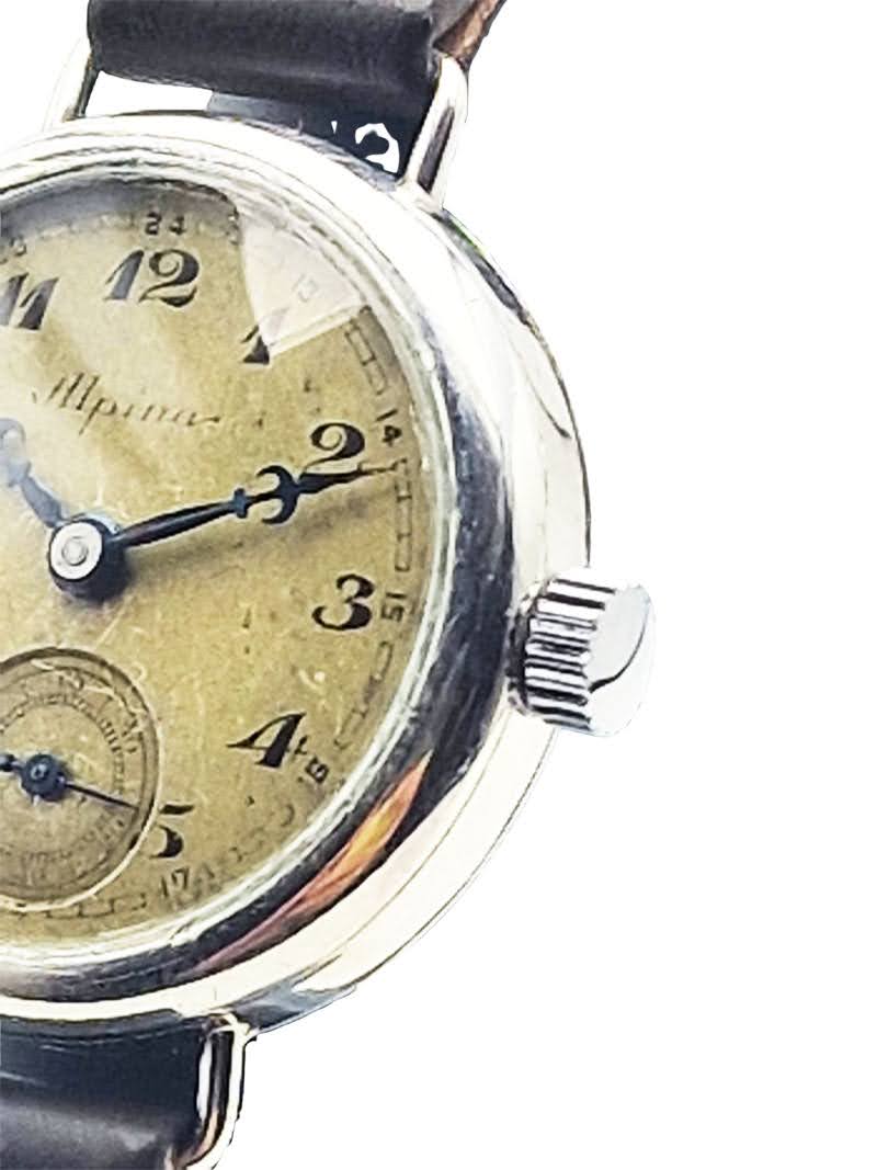 Srebrna 0.900 Alpina Cal.762 lata 30. - unikat w doskonałym stanie!