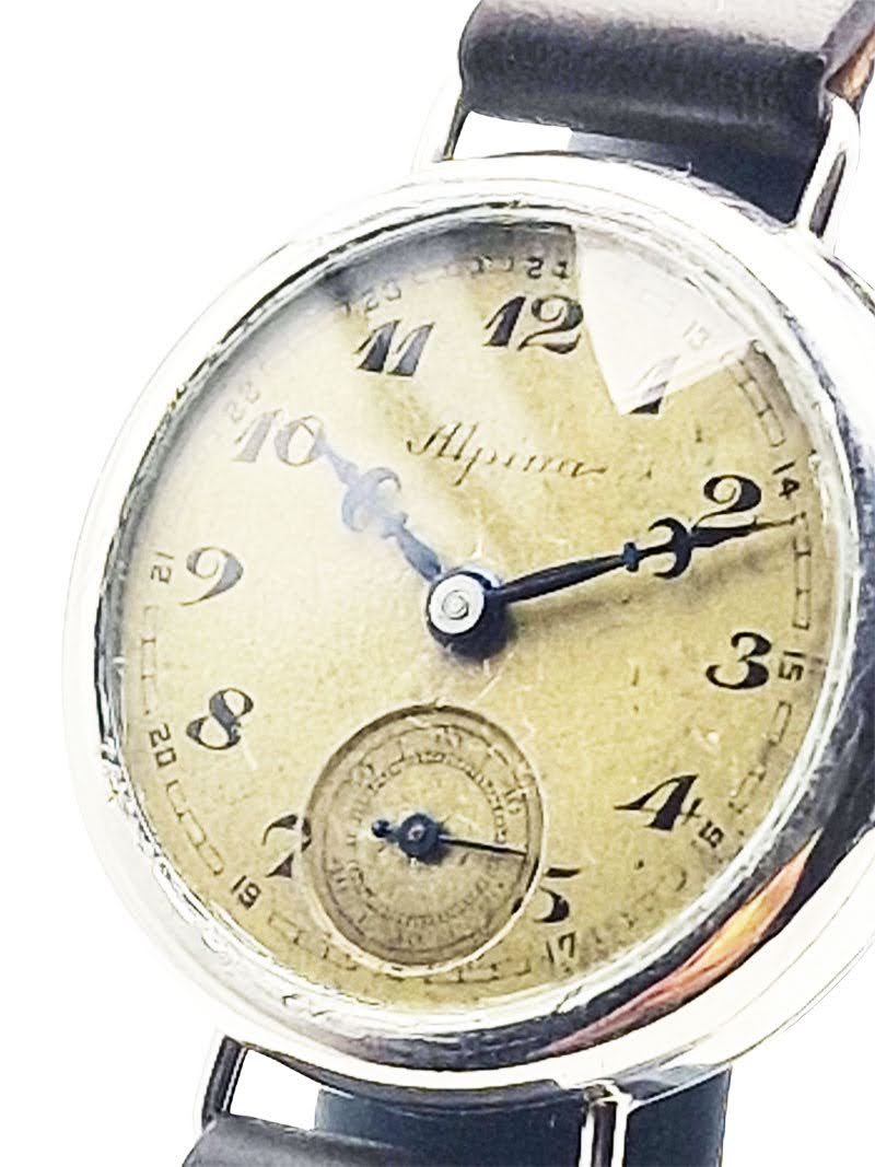 Srebrna 0.900 Alpina Cal.762 lata 30. - unikat w doskonałym stanie!