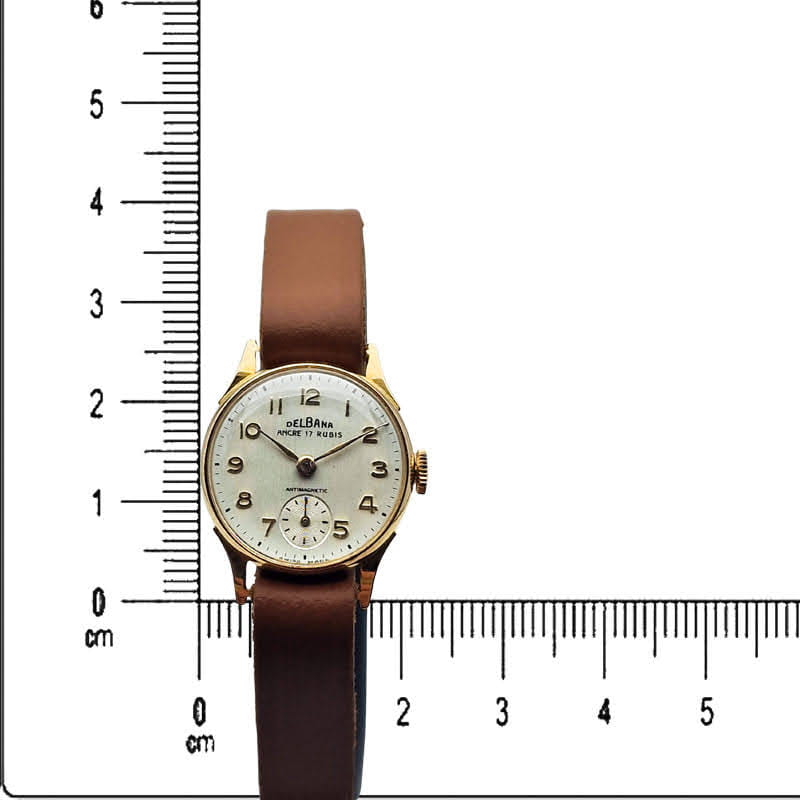 Złota 18K damska Delbana lata 50. - doskonały stan!