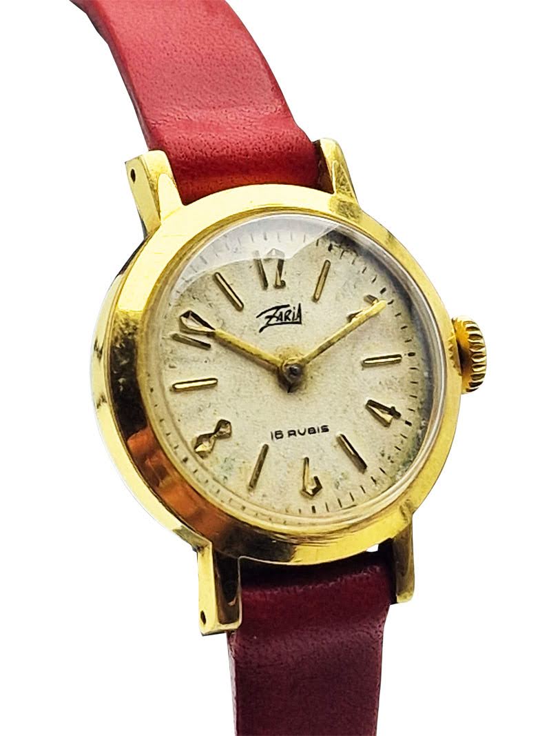 Zabytkowy zegarek damski złocony Zaria