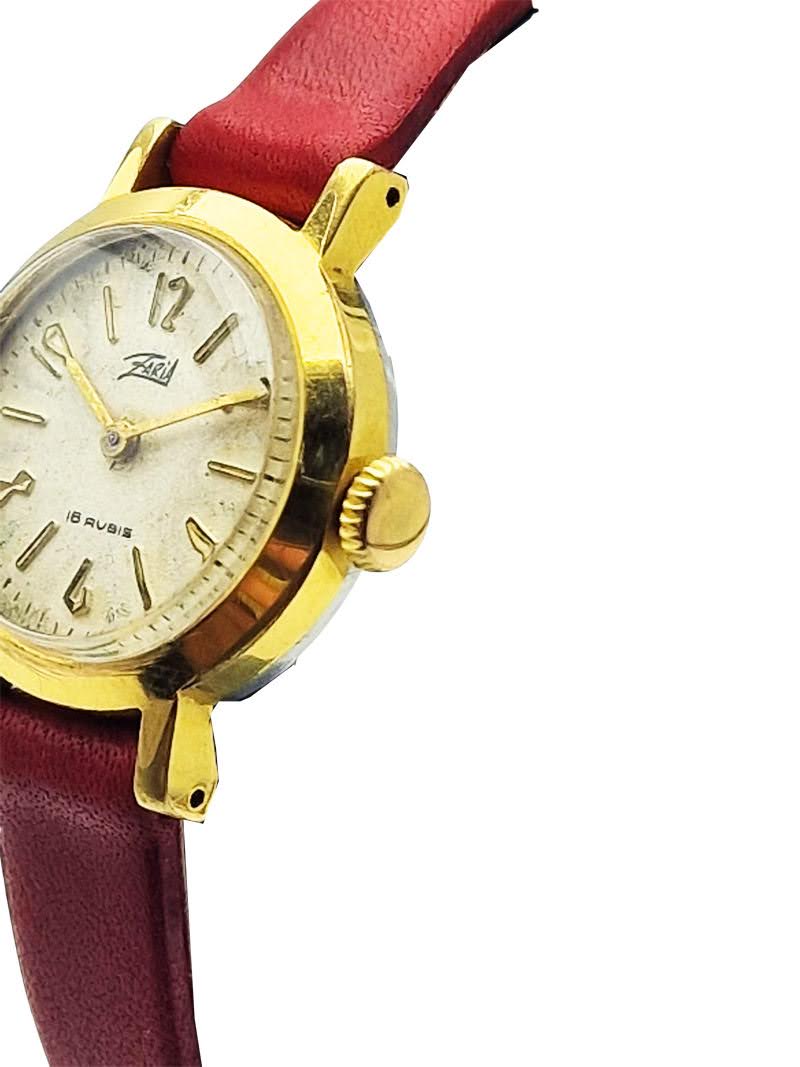 Zabytkowy zegarek damski złocony Zaria- unikat