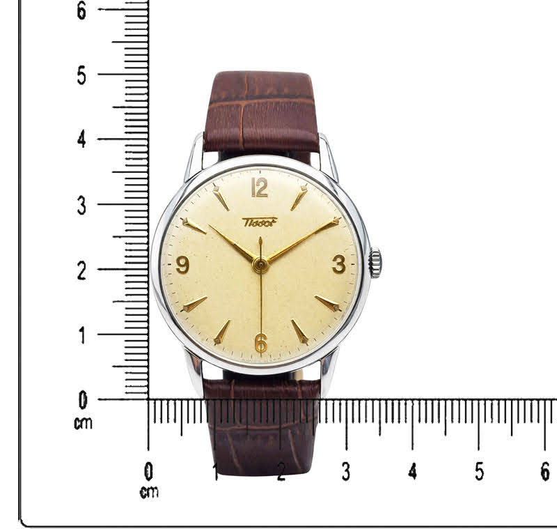 Zegarek garniturowy vintage – stalowa koperta 34 mm i ponadczasowa elegancja lat 50