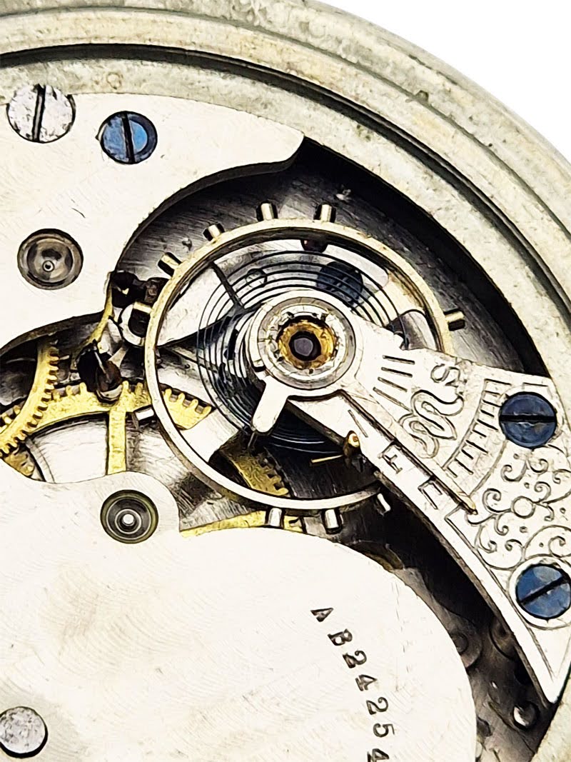 Waltham Pocket Watch 18s Model 1899 - koperta Silverode z lokomotywą!