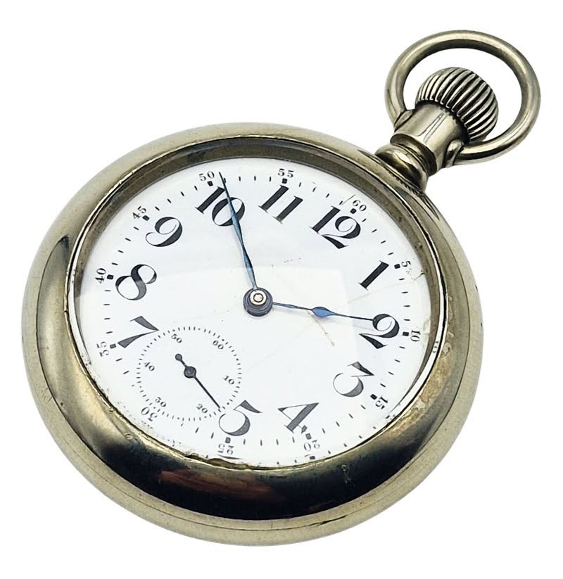 Waltham Pocket Watch 18s Model 1899 - koperta Silverode z lokomotywą!
