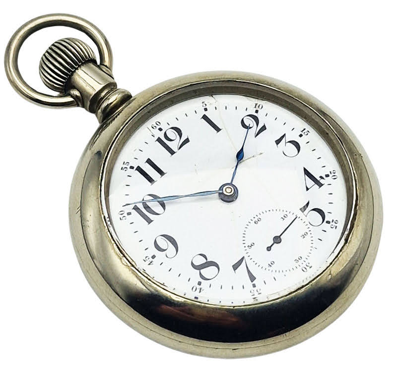 Waltham Pocket Watch 18s Model 1899 - koperta Silverode z lokomotywą!