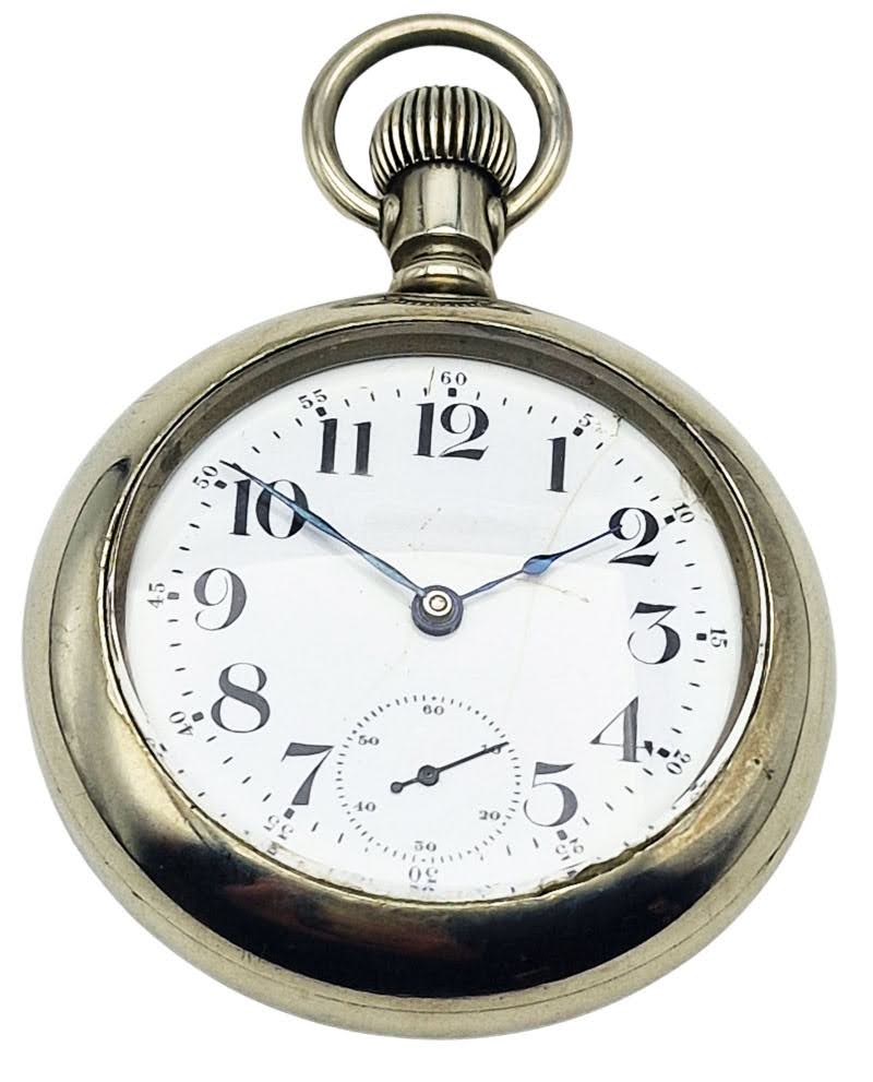 Waltham Pocket Watch 18s Model 1899 - koperta Silverode z lokomotywą!