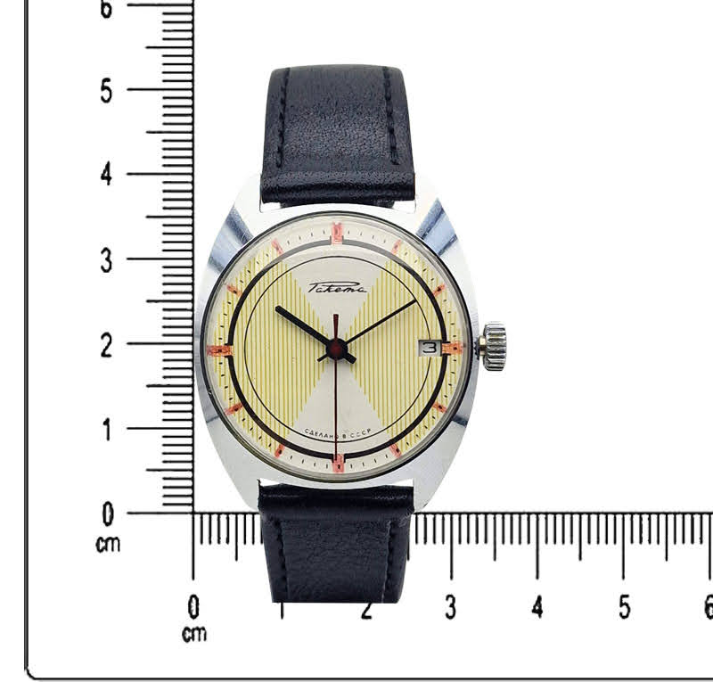Elegancki zegarek retro Raketa datownik unikat
