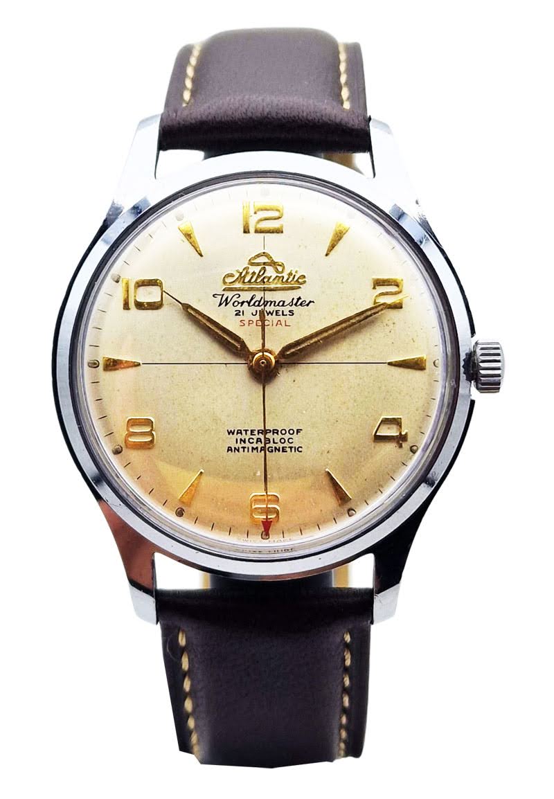 Unikatowy Atlantic Worldmaster Special 21 Jewels vintage Kraków