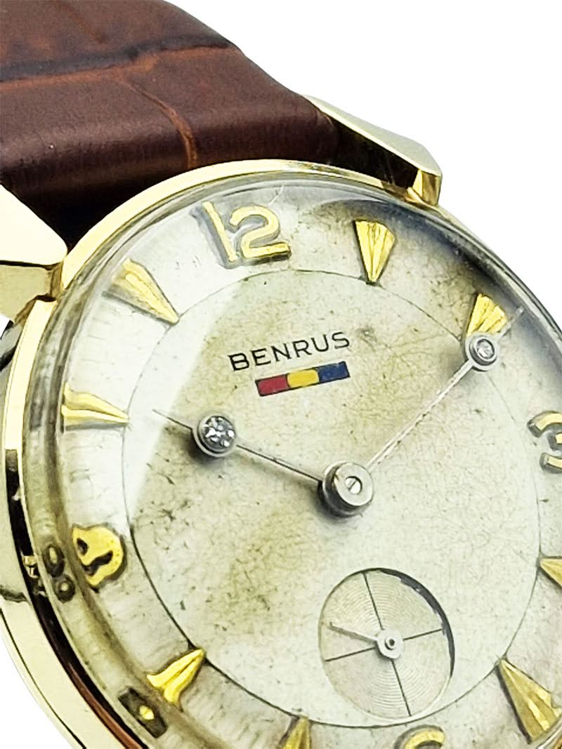 Złoty 14K Benrus DN21 końcówka lat 50. - doskonały stan!
