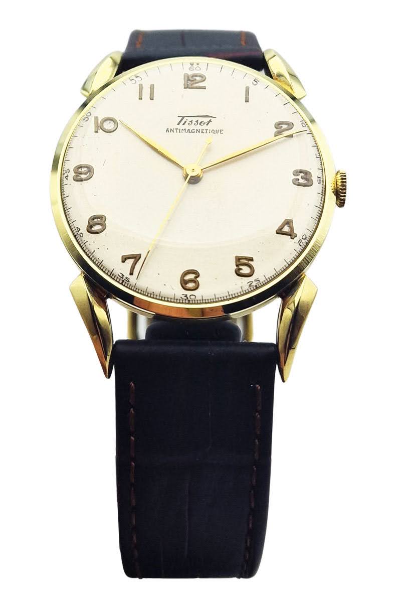 Złoty 14K Tissot Antimagnetique Cal. 27B-21 z 1950r. - perfekcyjny!
