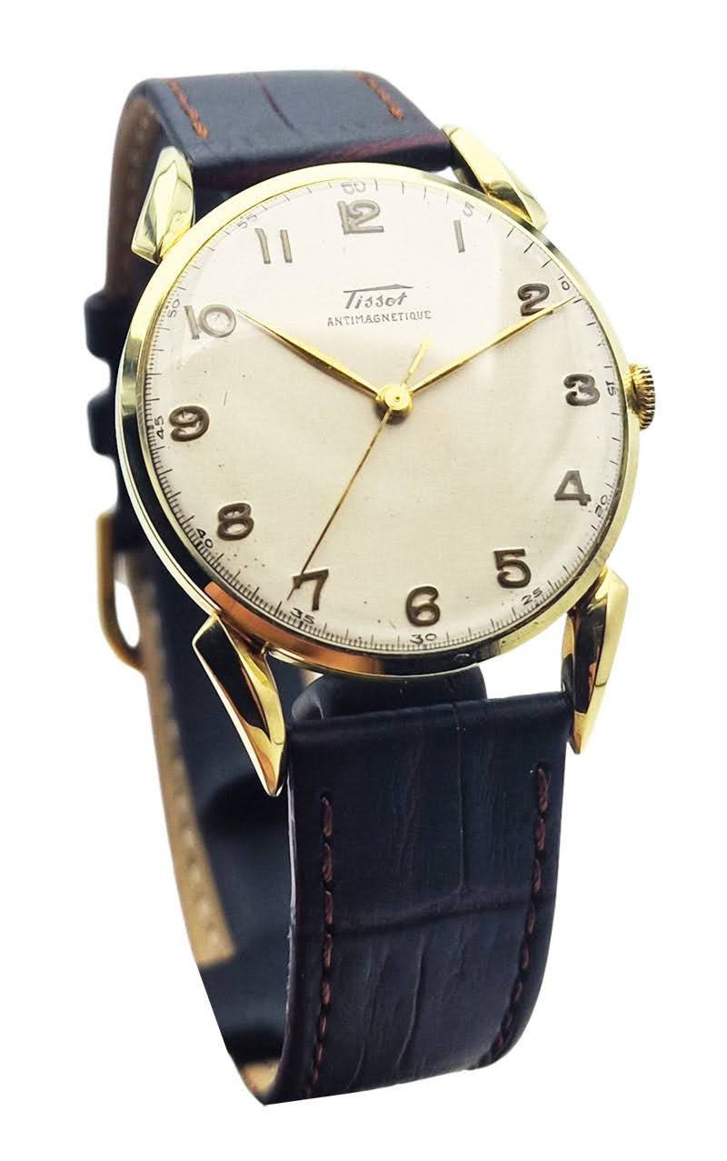 Złoty 14K Tissot Antimagnetique Cal. 27B-21 z 1950r. - perfekcyjny!