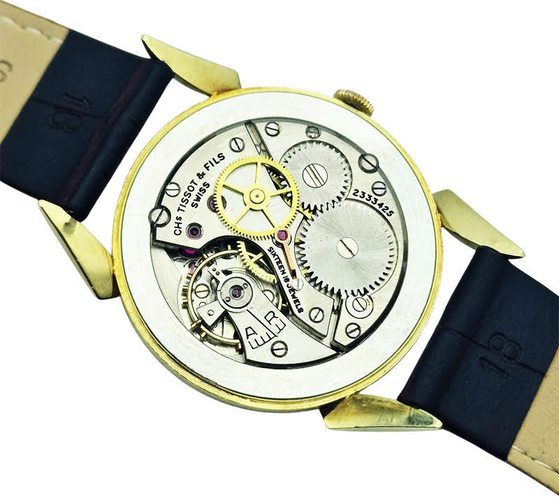 Złoty 14K Tissot Antimagnetique Cal. 27B-21 z 1950r. - perfekcyjny!