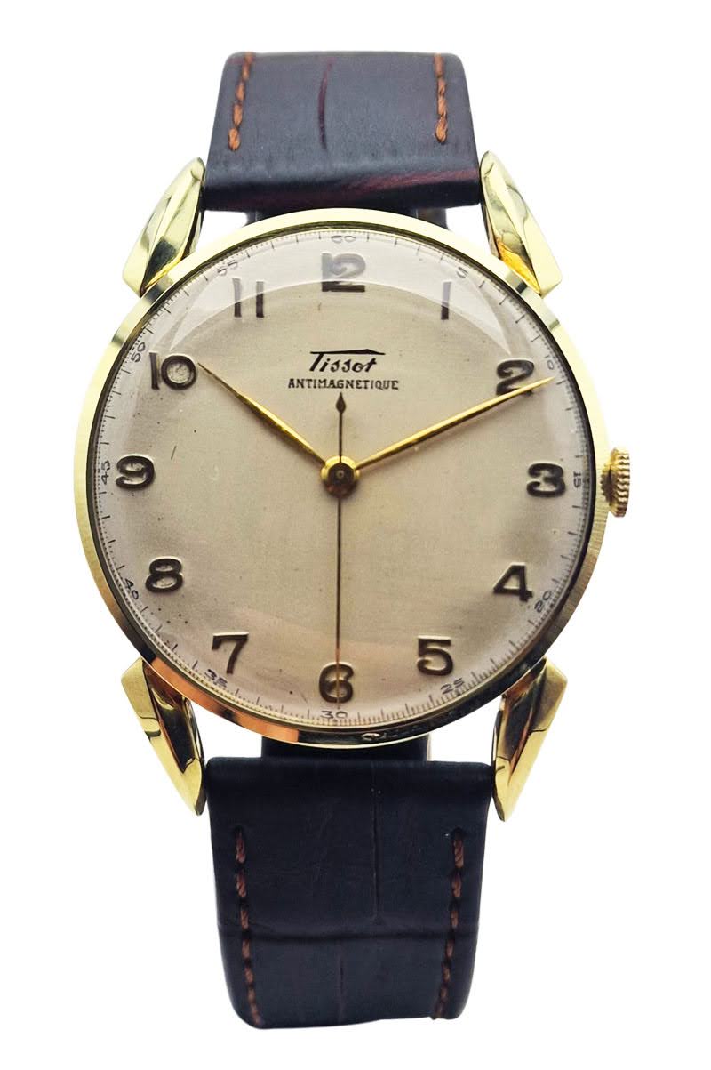 Złoty 14K Tissot Antimagnetique Cal. 27B-21 z 1950r. - perfekcyjny!