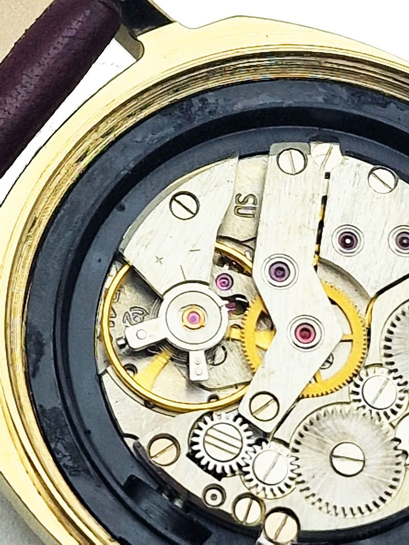 Oryginalny mechanizm Slava 2414 21 kamieni podwójny bęben po serwisie