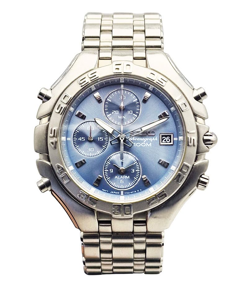 Piękny Seiko Chronograph 7T32 1991r. - idealny stan.