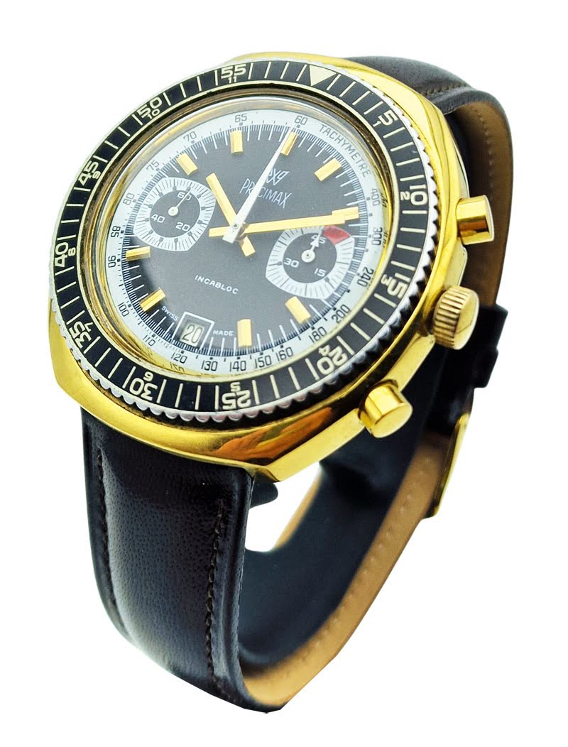 Unikatowy Precimax Chronograph Valjoux 7734 lata 70. - doskonały stan!