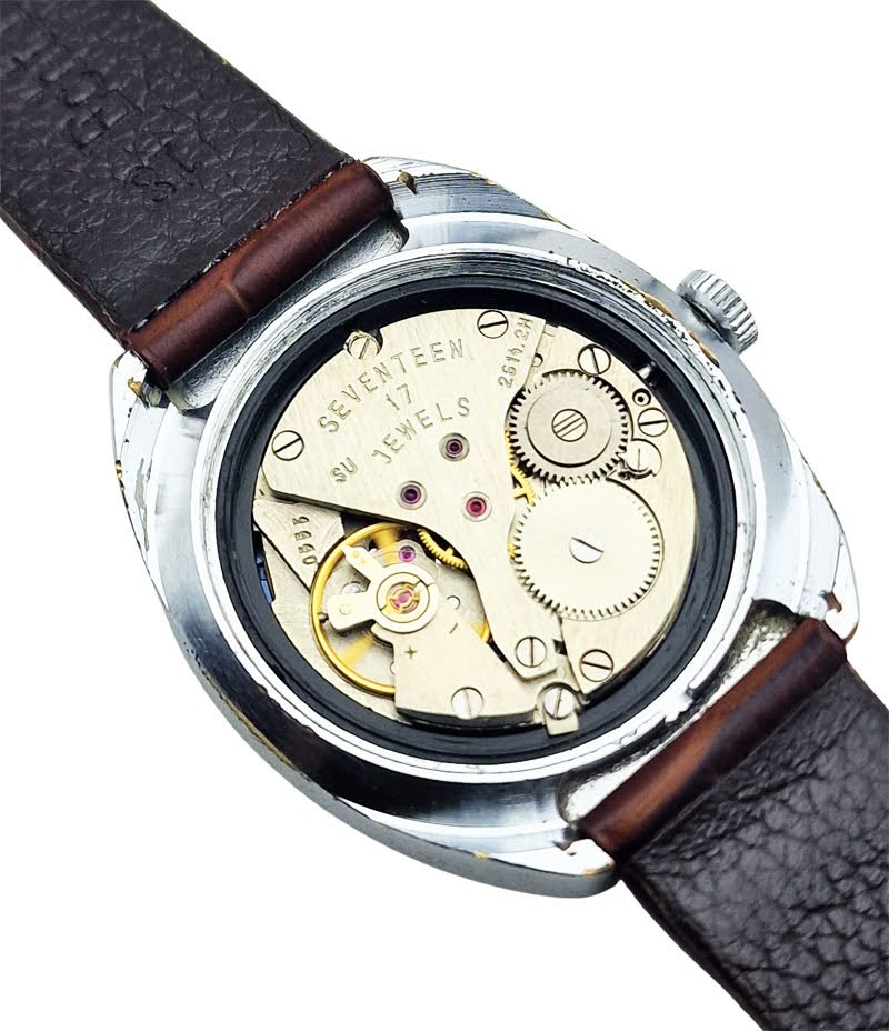 Radziecki mechanizm Poljot 2614.2H 17 jewels sygnatura SU