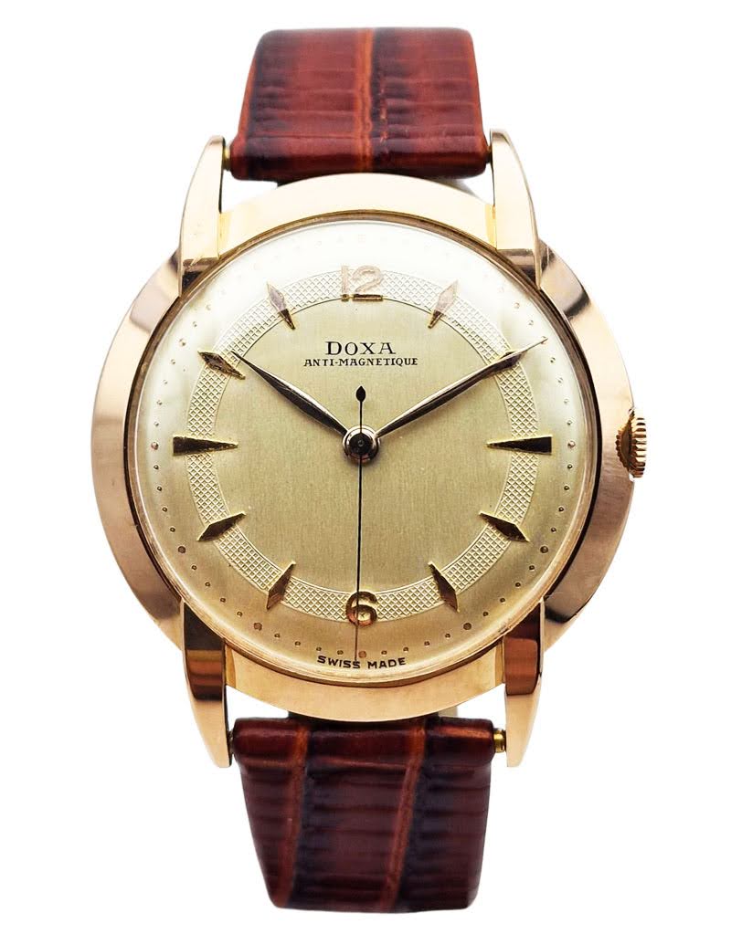 Złota 14K Doxa Anti-Magnetique Cal. 1147 lata 50. - idealny stan!