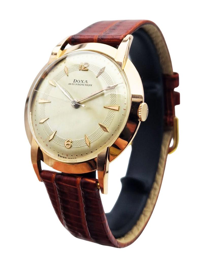 Złota 14K Doxa Anti-Magnetique Cal. 1147 lata 50. - idealny stan!