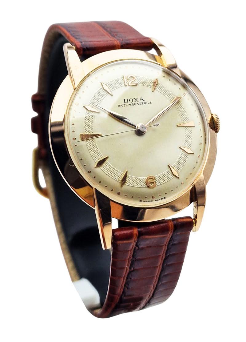 Złota 14K Doxa Anti-Magnetique Cal. 1147 lata 50. - idealny stan!